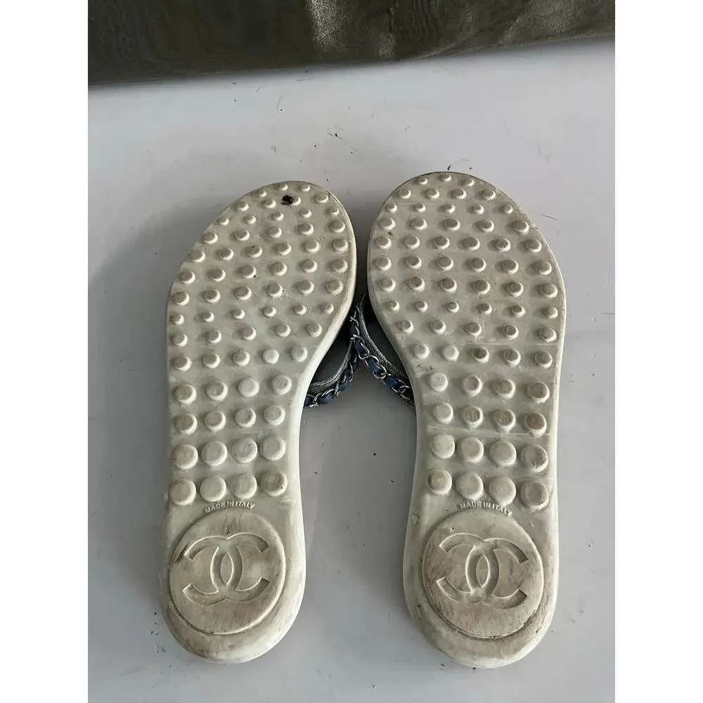 Chanel inter-locking denim sandals